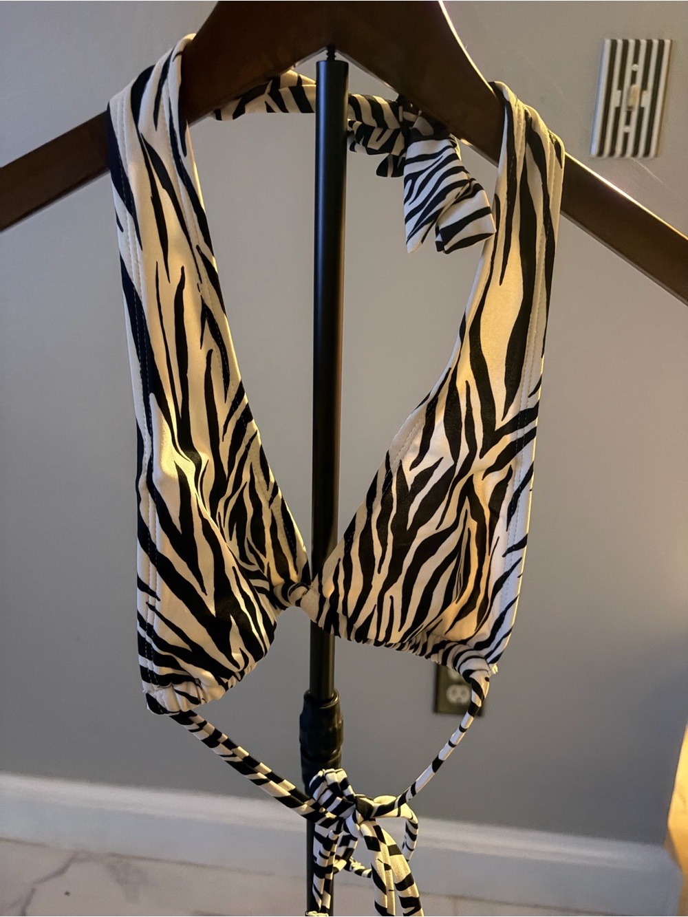 Zebra-Print Swimsuit - Black & White